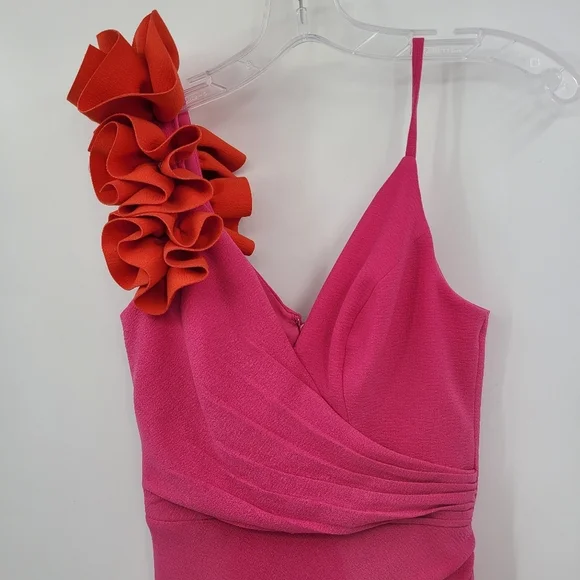 dress the population poppy Rent Dress The Population Tiffany One Shoulder Poppy Midi Dress